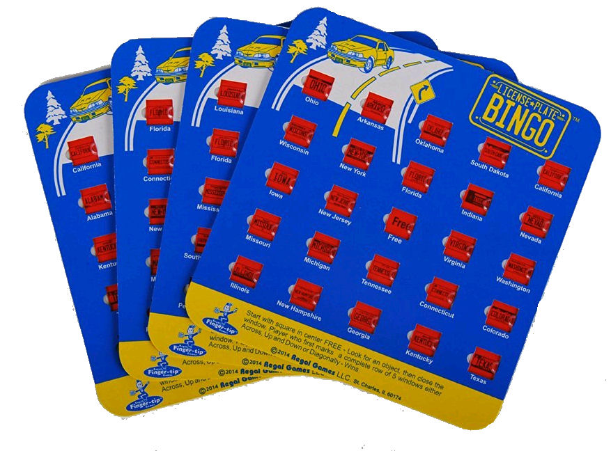 4x Blue License Plate Bingo Cards 4x Blue License Plate Bingo Cards