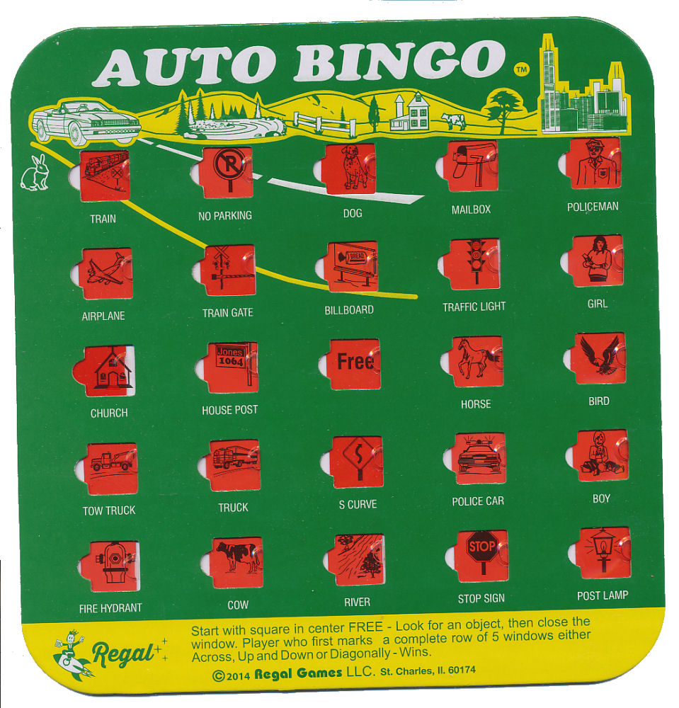 Green Auto Bingo Card