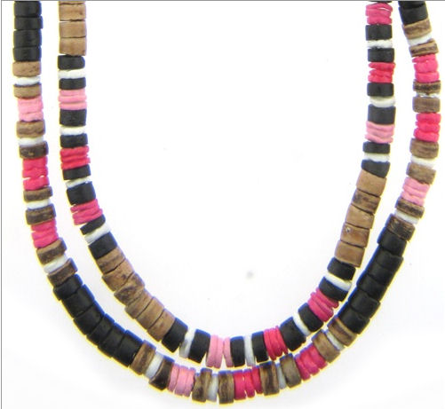 6 Pink Puka Bead Necklaces 6 Pink Puka Bead Necklaces