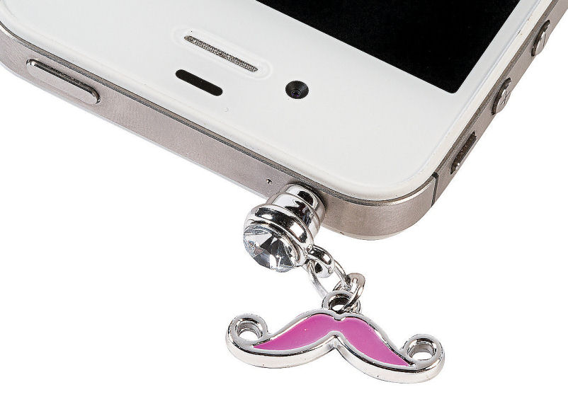 12 Mustache Phone Charms