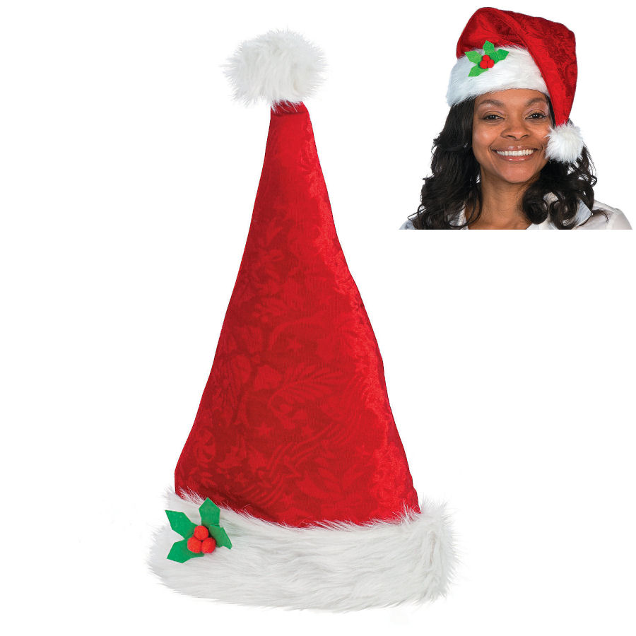 Santa Hat with Holly Accent