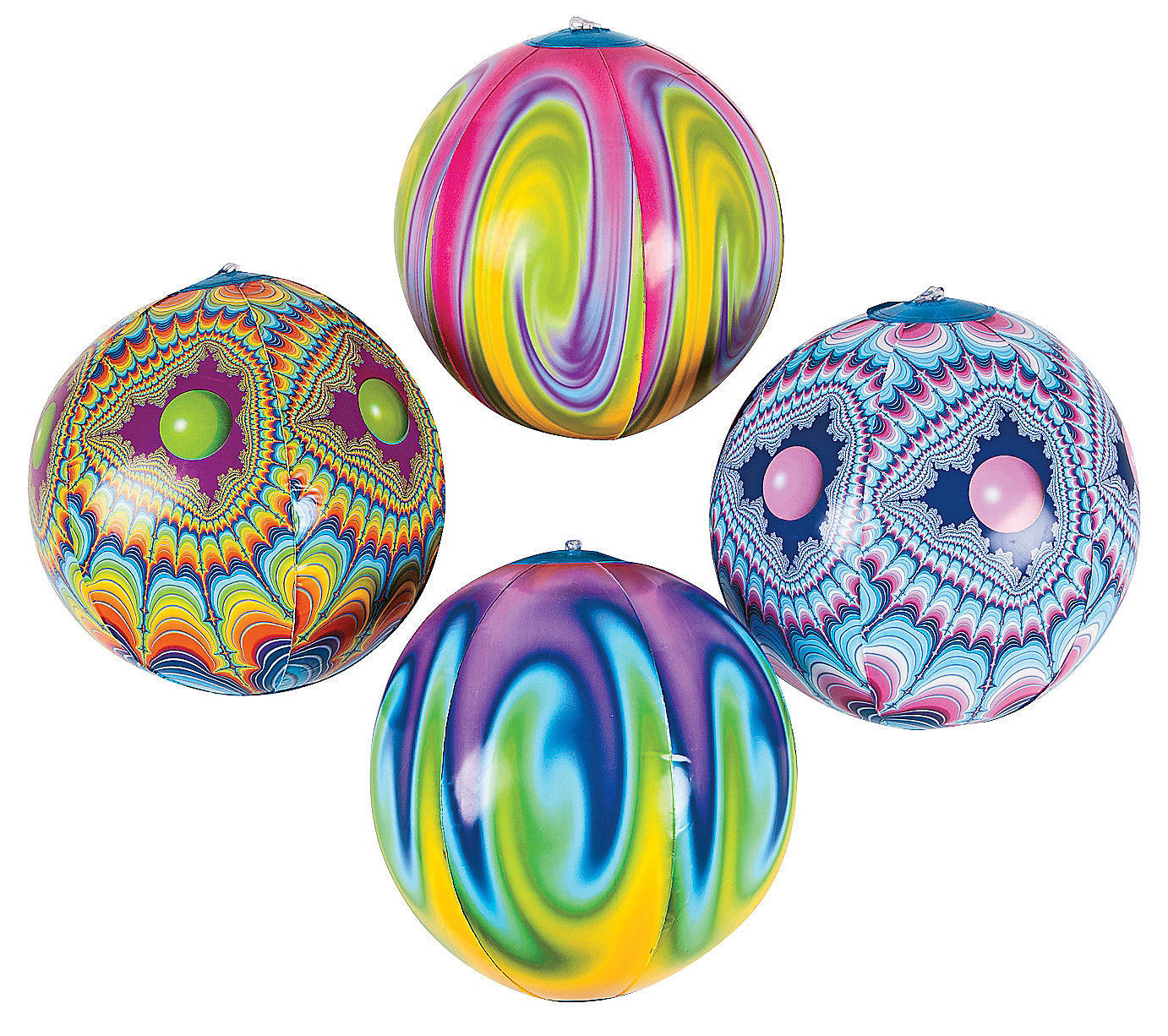 12 Tie-Dye Inflatable Beach Balls