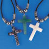 12 Semi-Precious Stone Cross Necklaces