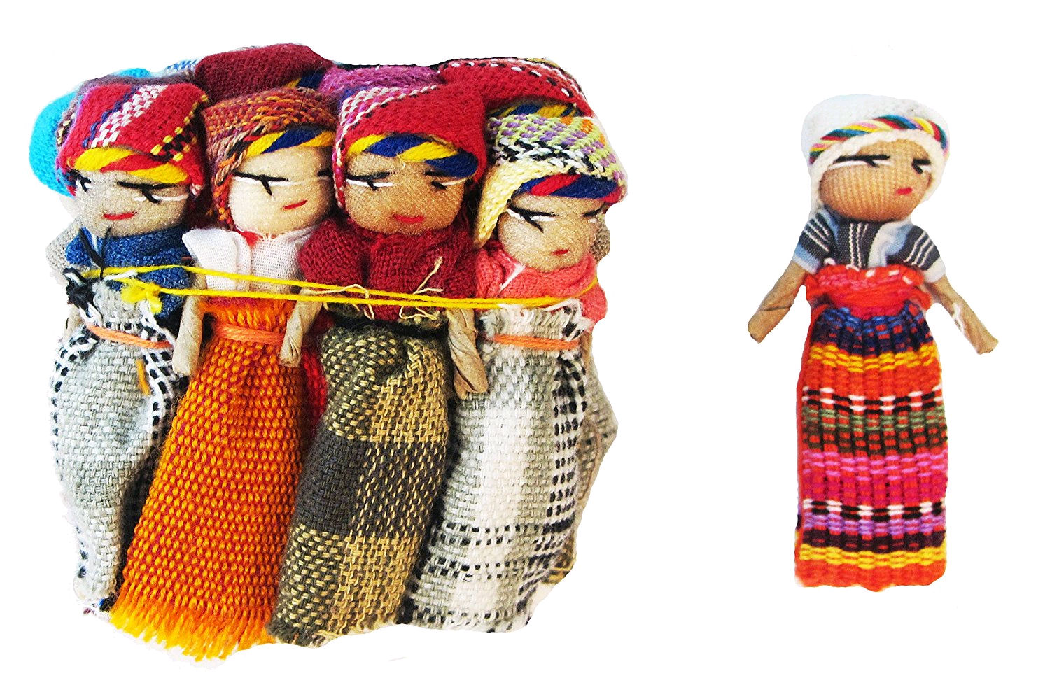 12 Large Guatemalan Worry Dolls