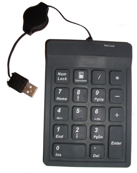 USB 18 Key Number Pad Portable Travel Slim Keyboard New