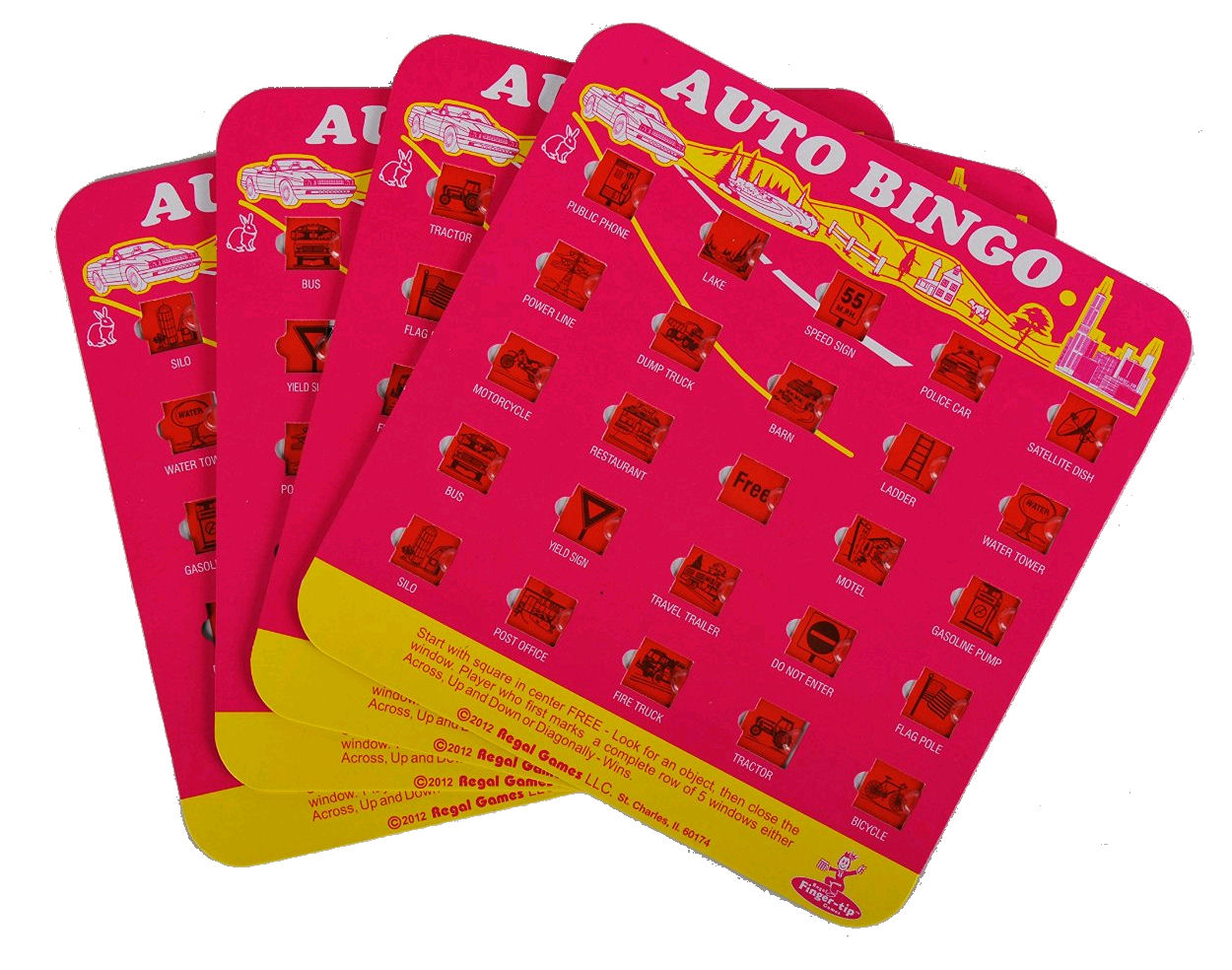 4x Pink Auto Bingo Cards