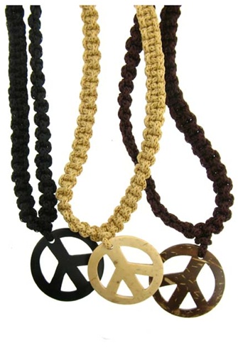 6 Woven Coco Peace Necklaces