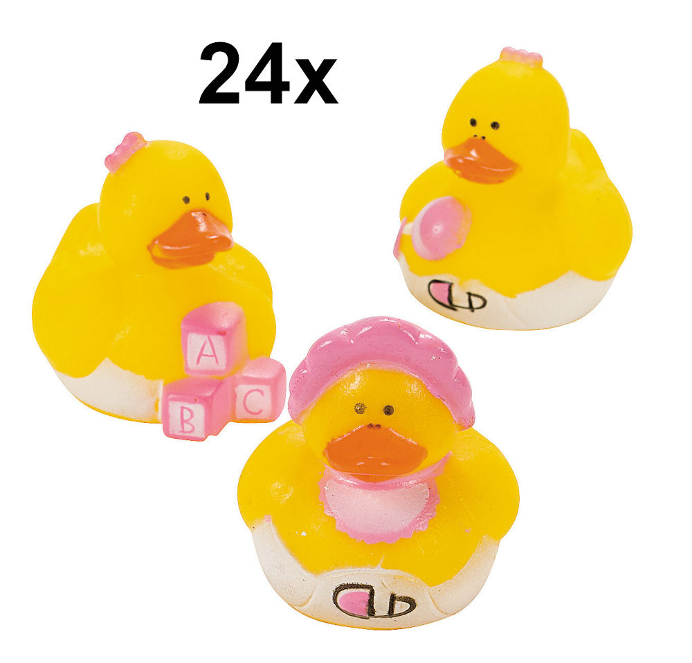 24 Baby Girl Rubber Duckies