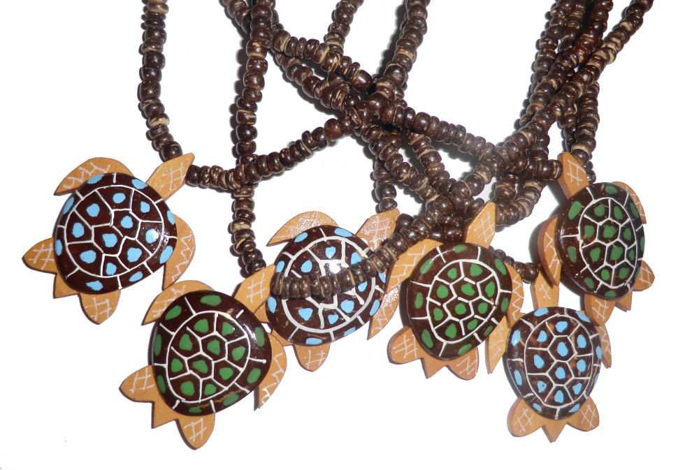 6 Turtle Pendant Necklaces (w/ Scales)